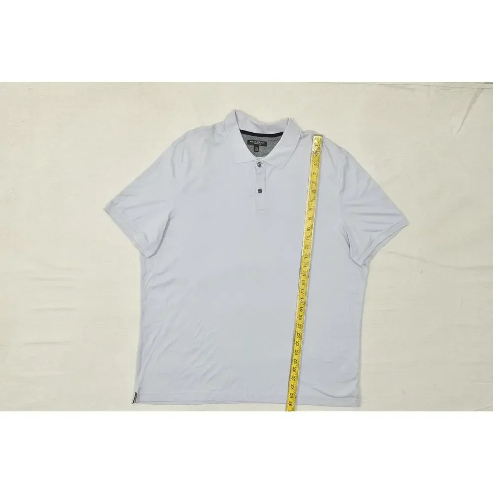 Banana Republic Luxury Touch Polo Shirt Men XXL Light Gray Short Sleeve 100% Cot